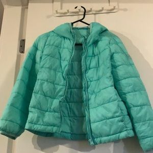 Girls teal/ green puff coat for winter Gap kids